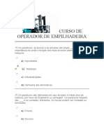 Avaliacao Curso de Operador de Empilhadeira