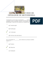 Avaliacao Curso de Operador de Motosserra