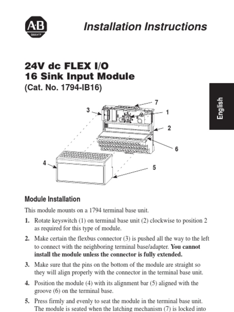 Flex I-O 24V DC, 16 Sink Input Module | PDF | Electromagnetic ...