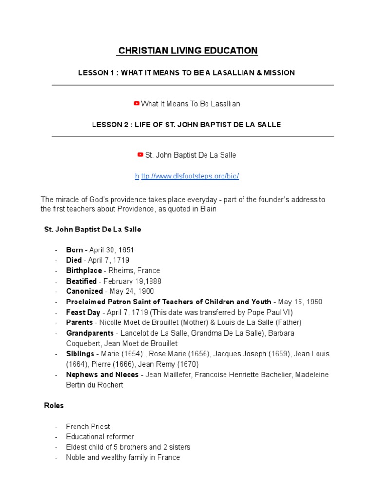 Understanding Lasallian Values and Legacy | PDF | Religious Behaviour ...