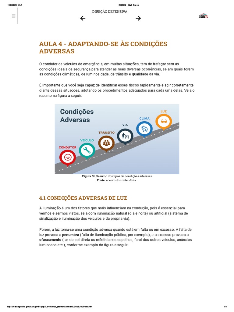 Condições Adversas na Direção Defensiva | PDF | Veículos | Transporte