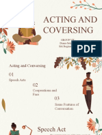 Acting and Conversing: Speech Acts and Conversation Features