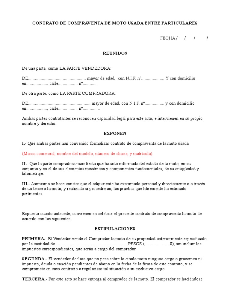 Contrato de Compraventa de Moto | PDF | Justicia | Crimen y violencia