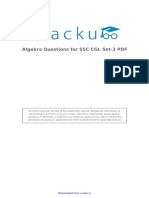 Algebra Questions For SSC CGL Set-3 PDF
