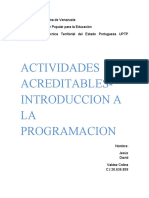 Trabajo de Actividades Acreditables-Introduccion A La Programacion Del Bachiller Jesus David Valdez Colina C.I 30.636.859
