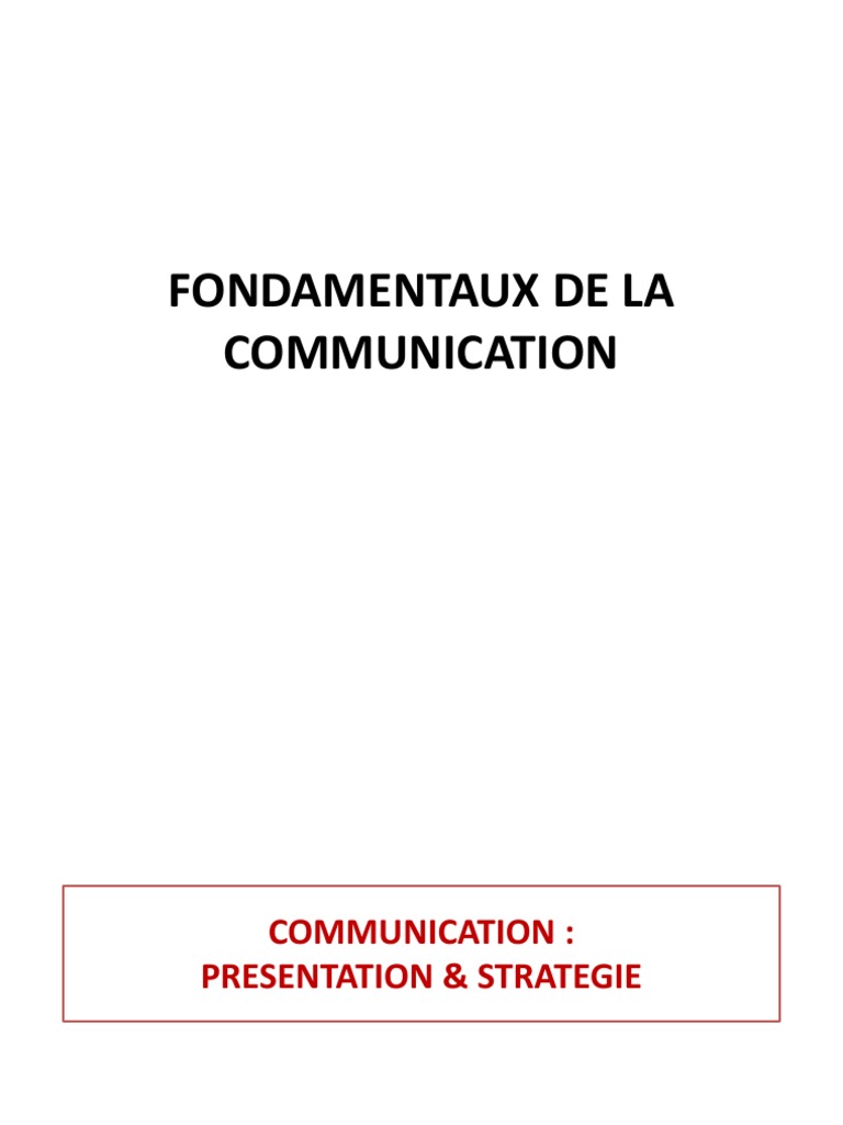 Fondamentaux de la Communication d'Entreprise | PDF | Commercialisation ...