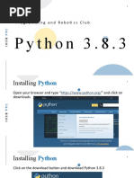 Python 3.8.3: - Programming and Robotics Club