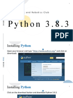 Python 3.8.3: - Programming and Robotics Club