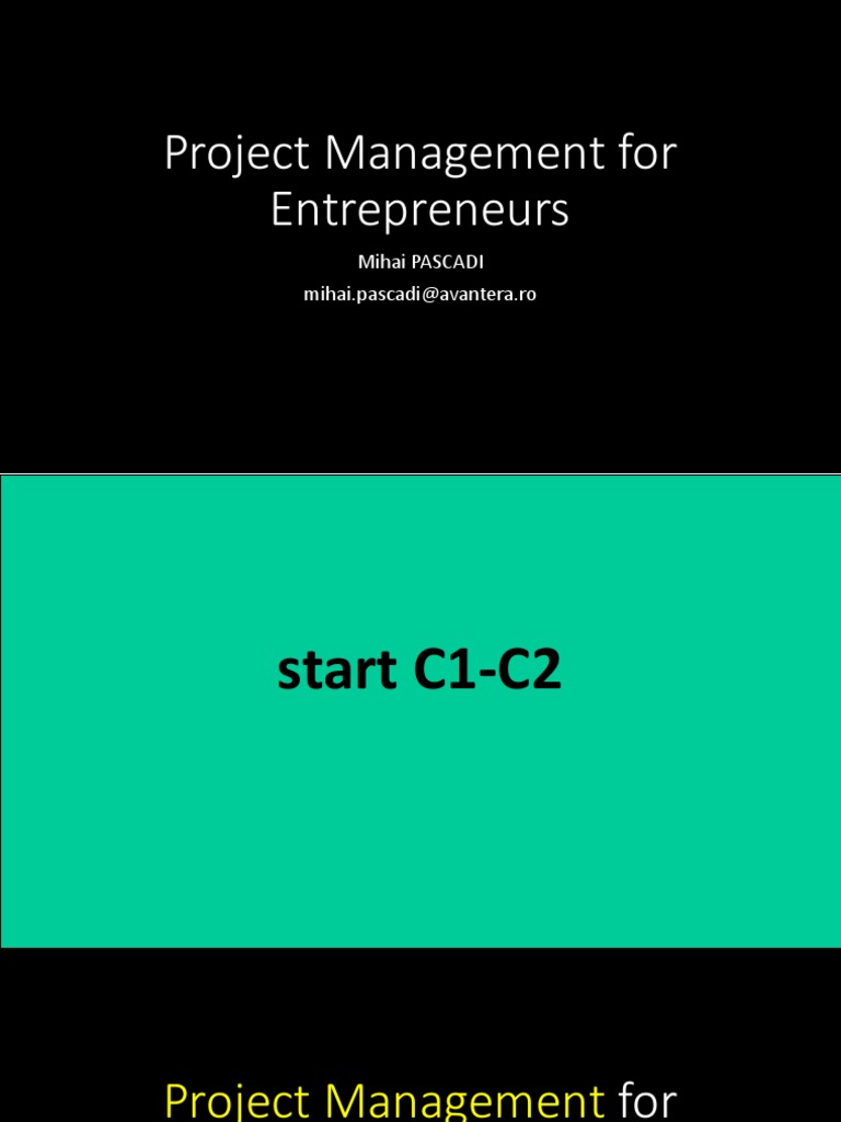 01 C1-C2 Project Management For Entrepreneurs v03 | PDF | Project ...
