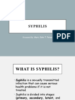 Syphilis: Presented By: Marc John T. Penas