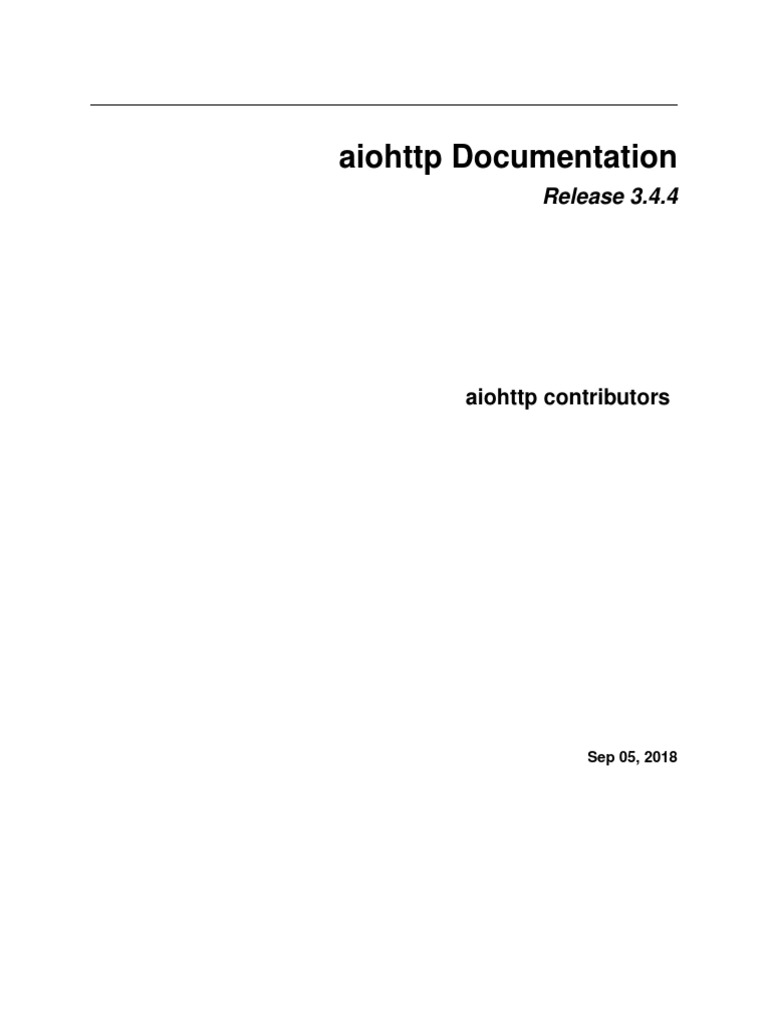 Aiohttp | PDF | Http Cookie | Hypertext Transfer Protocol