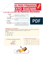 Multiplicaciones de Números Decimales para Sexto de Primaria