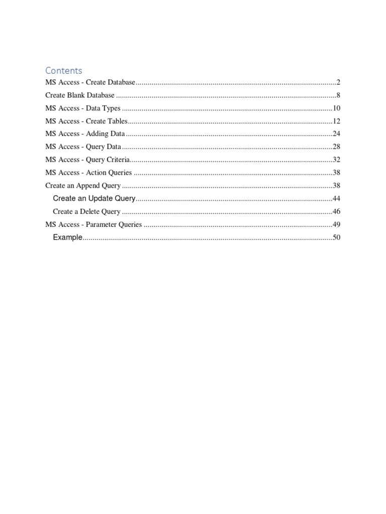 Ms Access Creating Table Pdf Microsoft Access Information Retrieval