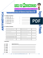 Lectura y Escritura de Numeros Hasta Nueve Mil para Segundo de Primaria