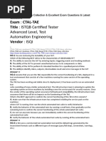 Exam: CTAL-TAE Title: ISTQB Certified Tester: Advanced Level, Test Automation Engineering