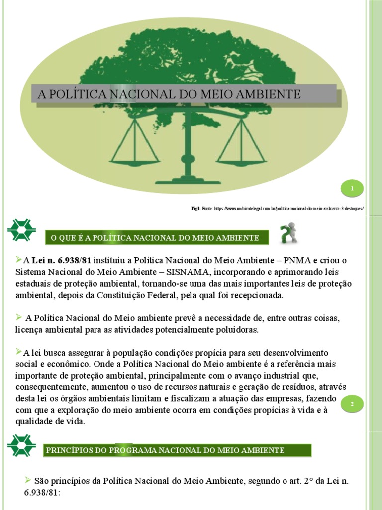 Política Nacional do Meio Ambiente: PNMA | PDF | Ambiente natural ...