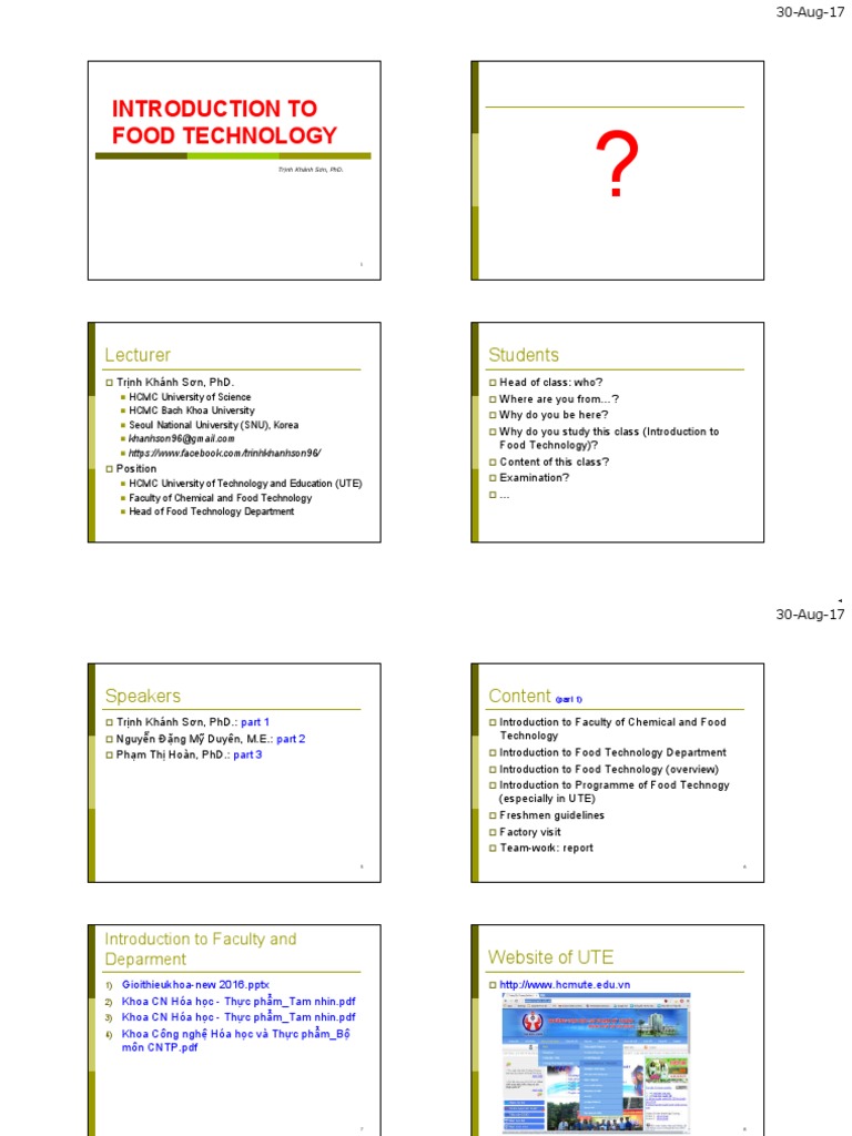 Overview of Food Technology Course | PDF | Science | Food Science