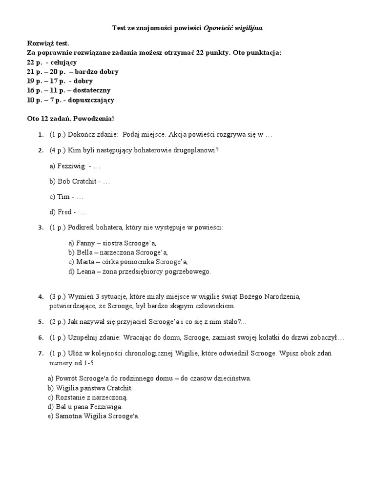 Opowiesc Wigilijna Scenariusz Lekcji Nowa Era