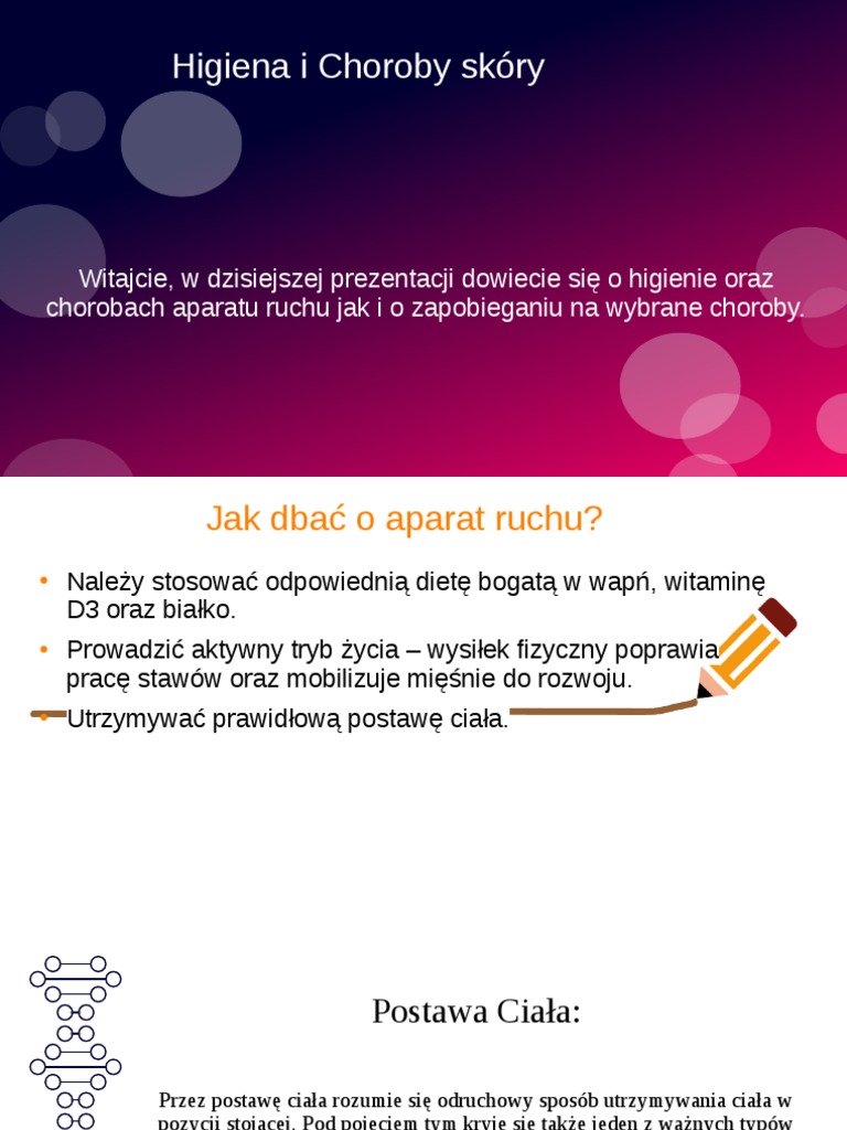 Prezentacja Higiena I Choroby Aparatu Ruchu | PDF