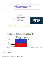 Energy Balance Analysis of A Steam Generator: A Criteria For Performance Rating .