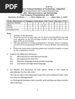 Microprocessors and Interfacing Questions