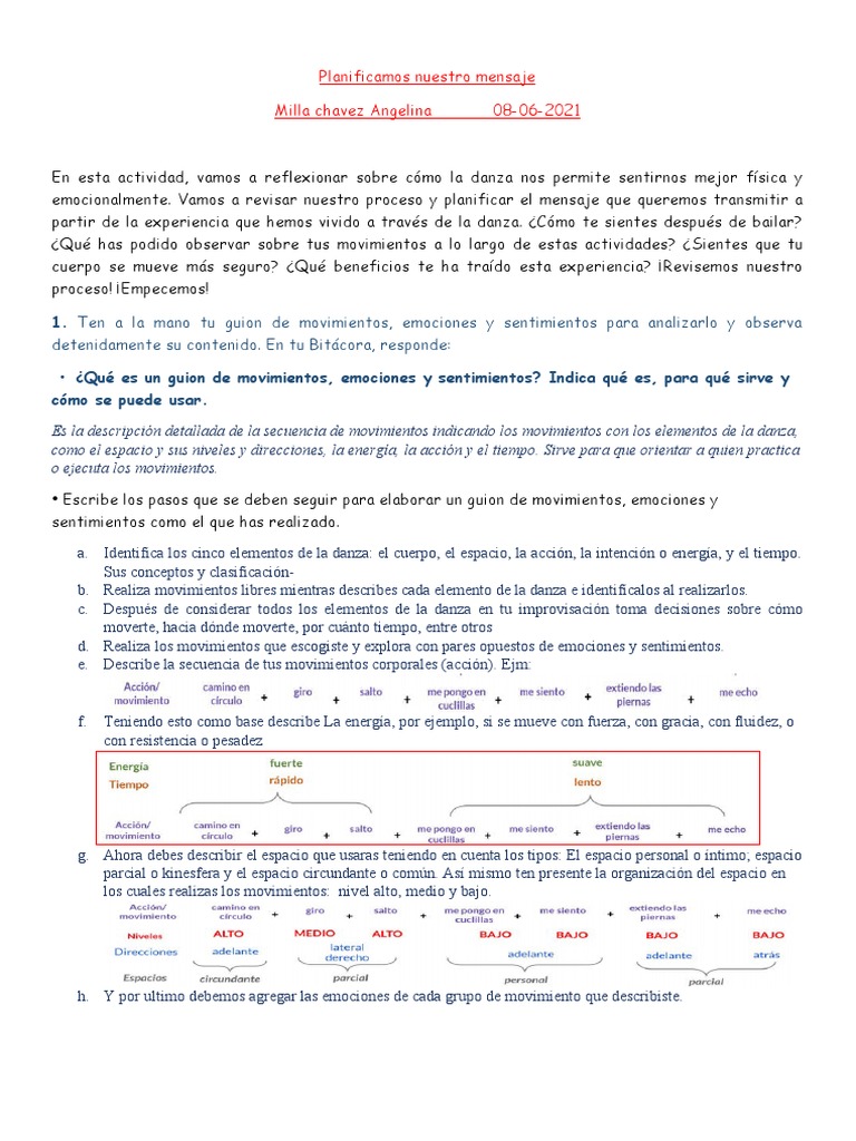Arte | PDF | Las emociones | Bailes