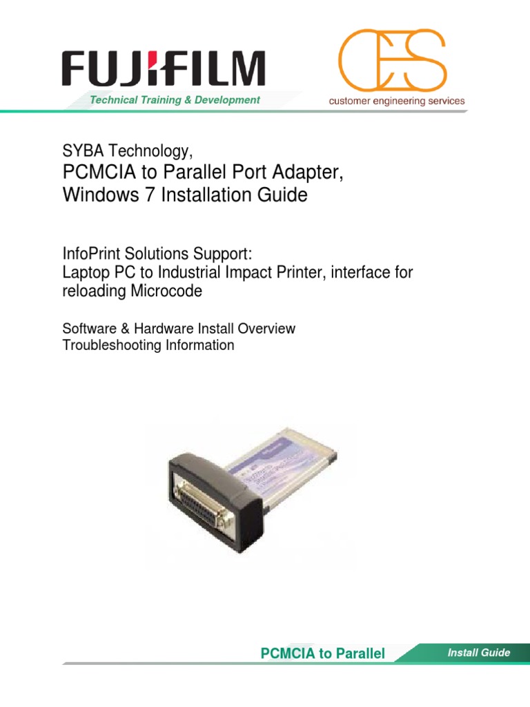 PCMCIA To Parallel Port Adapter, Windows 7 Installation Guide PDF