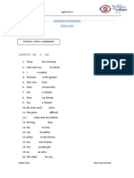 I. Afirmative: Lesson #02 Exercises Verb To Be