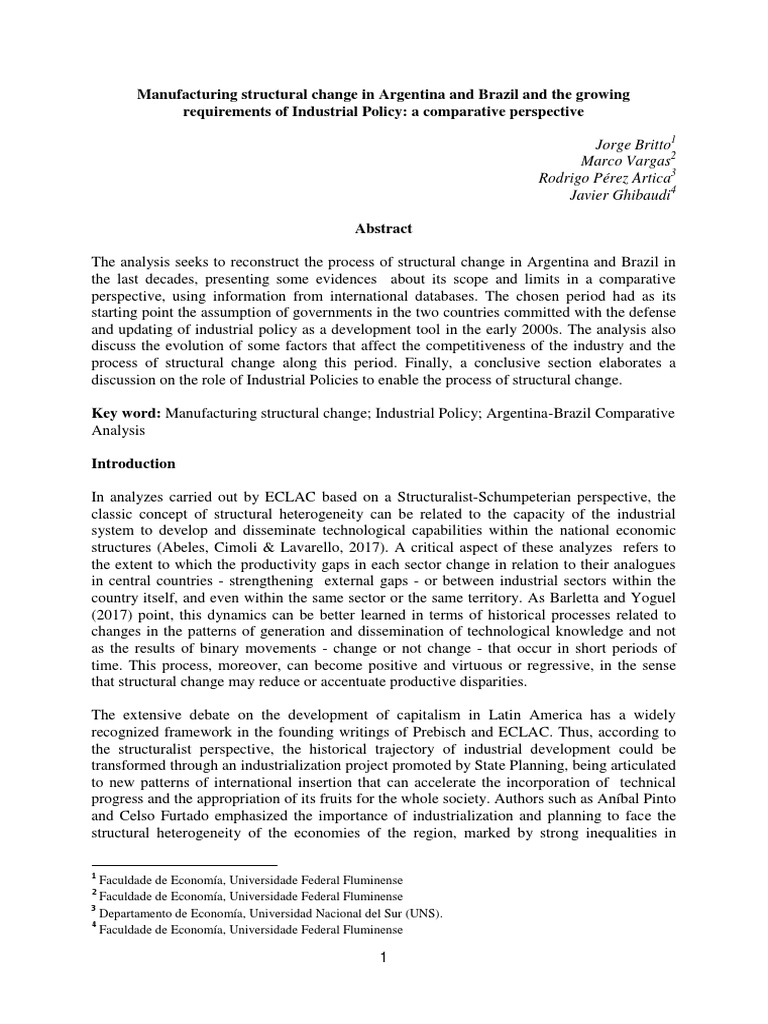 Structural Change Argentina and Brazil-1 | PDF | Brazil | Fuels