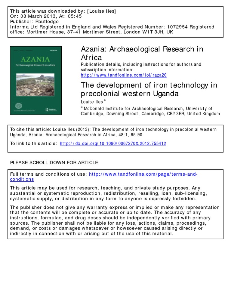 The Development of Iron Technology in PR PDF Smelting Iron