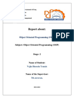 OOP Report on Object Oriented Programming