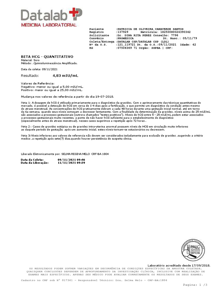 Resultados de beta quantitativo em laboratórios diferentes. Me ajudem por  favor - Page 3