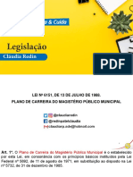 Legislação municipal sobre carreira do magistério