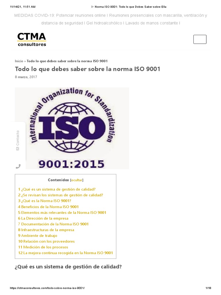 Guía Completa sobre la Norma ISO 9001 | PDF | Calidad (comercial) | Iso ...