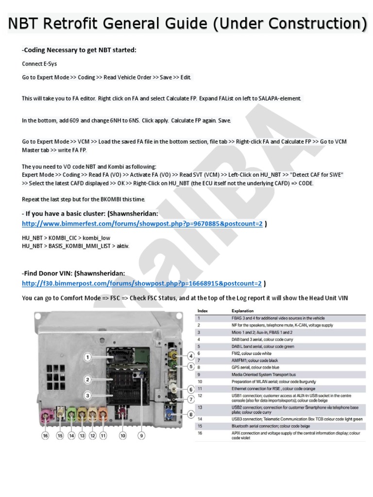 NBT Retrofit General Guide (Under Construction) : - Coding