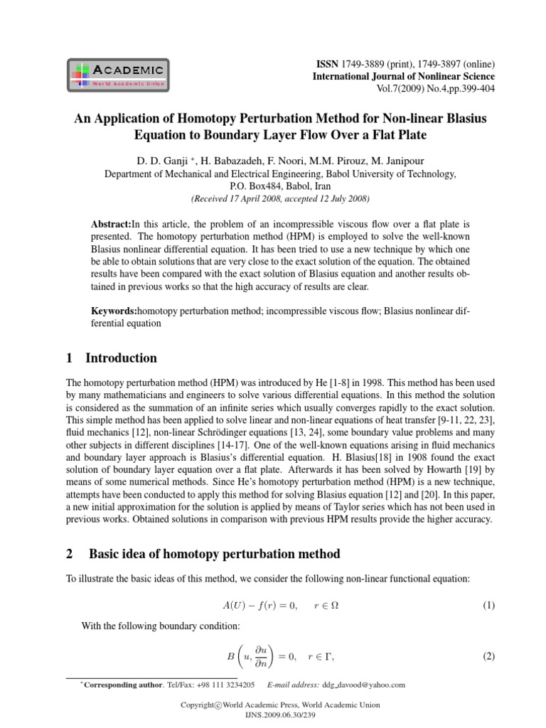 An Application of Homotopy Perturbation Method For Non-Linear ...