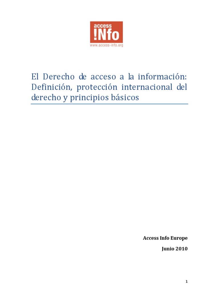El Derecho de Acceso A La Información: Definición, Protección ...