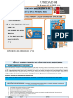 EXPERIENCIA DE APRENDIZAJE #06 DEL 9 Al 27 de Agosto de 2021 DILMA