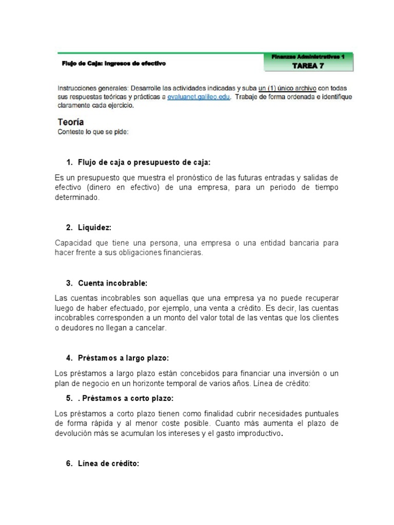 Conceptos Clave de Flujo de Caja y Liquidez | PDF | Negocios | Finanzas ...