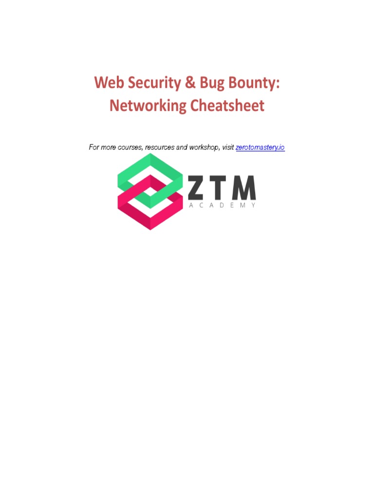 Networking Cheat Sheet for Bug Bounty | PDF | World Wide Web | Internet ...