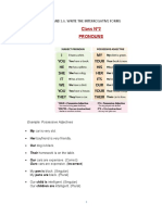 Class N°2 Pronouns: Exercise Whit Exercise 3.4 - and 3.6. Write The Interrogative Forms