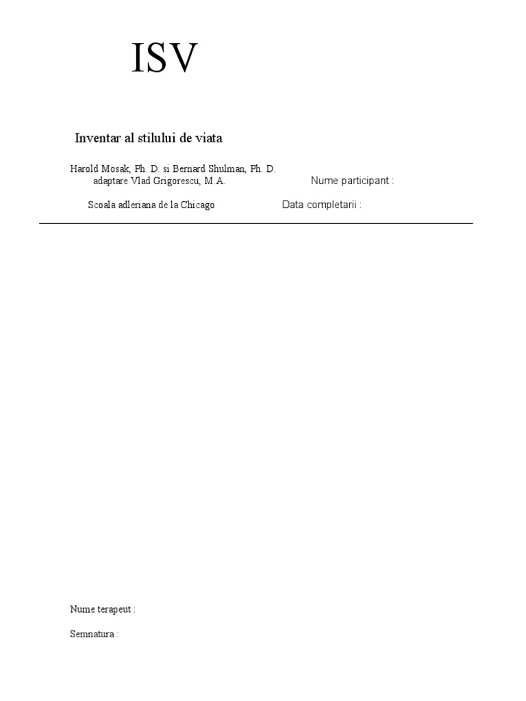 ISV - Formular | PDF