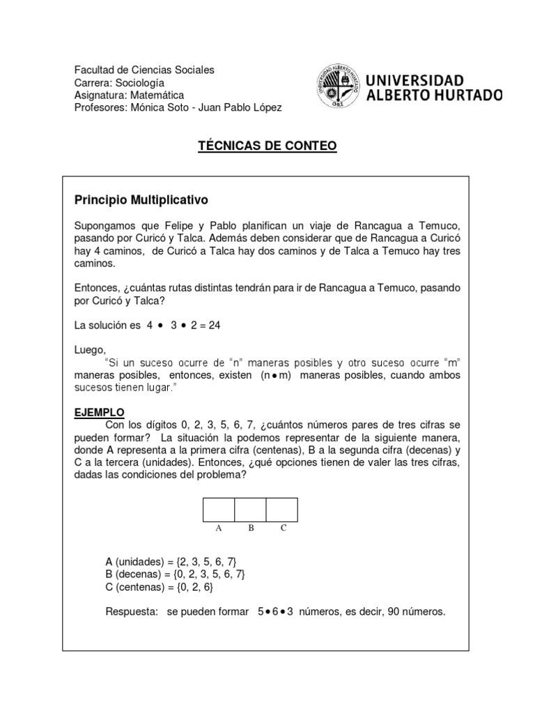 Técnicas de Conteo en Matemáticas | PDF | Permutación | Matemáticas
