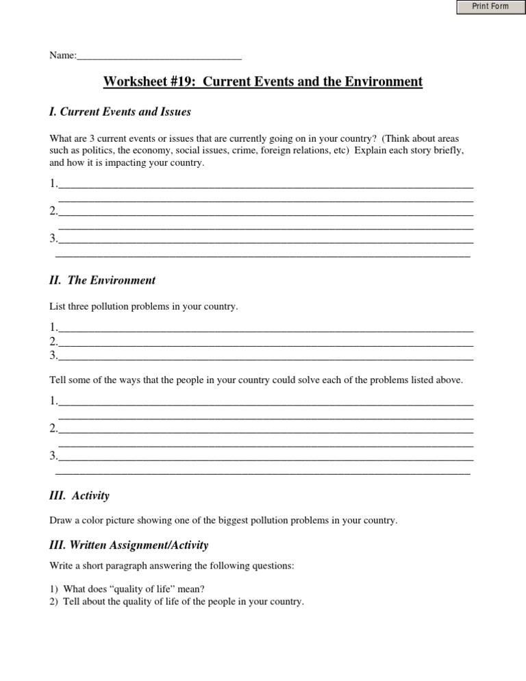Current Events and Environmental Issues | PDF