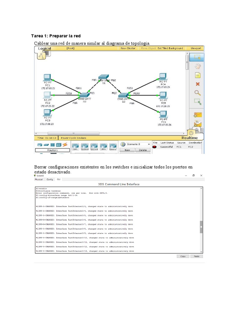 Configuración de Switches y VLANs en Red | PDF | Dirección IP ...