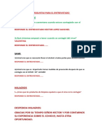 Entrevista sobre síntomas y medidas de prevención del COVID-19