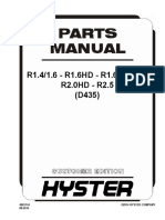 R1.4/1.6 - R1.6HD - R1.6N - R2.0 R2.0HD - R2.5 (D435) : 4065744 ©2014 Hyster Company 08/2014