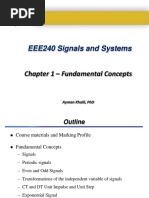 EEE240 Signals and Systems: Chapter 1 - Fundamental Concepts