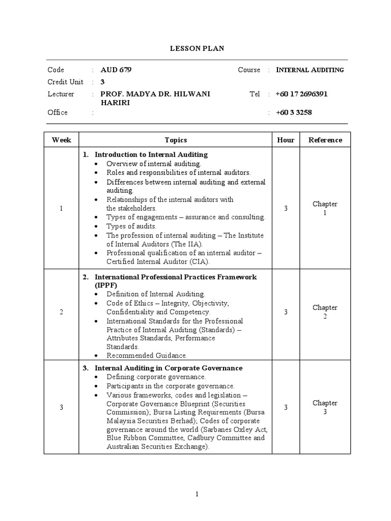 Internal Auditing Course Overview | PDF | Internal Audit | Audit