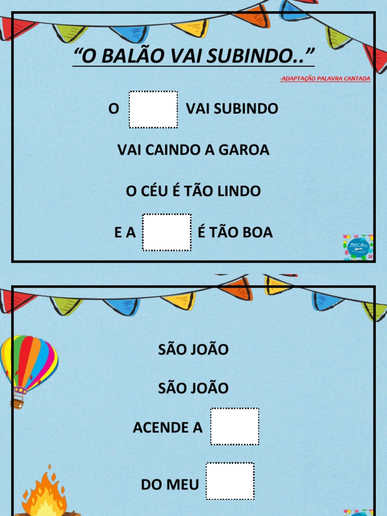 O Balão Vai Subindo. - @papelazultea | PDF
